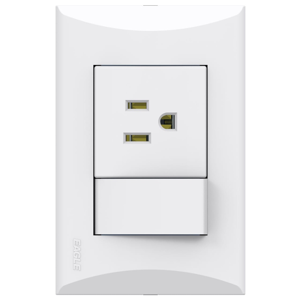 ARMADURA 15A CON SWITCH 15A BLANCO PLATA EAGLE