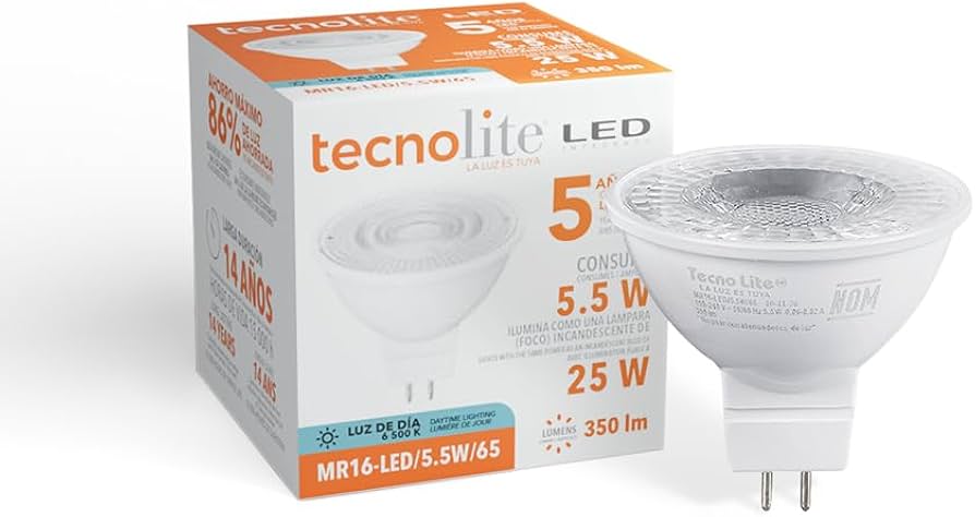 BOMBILLA LED MR16 5W 120V LUZ BLANCA TECNO LITE