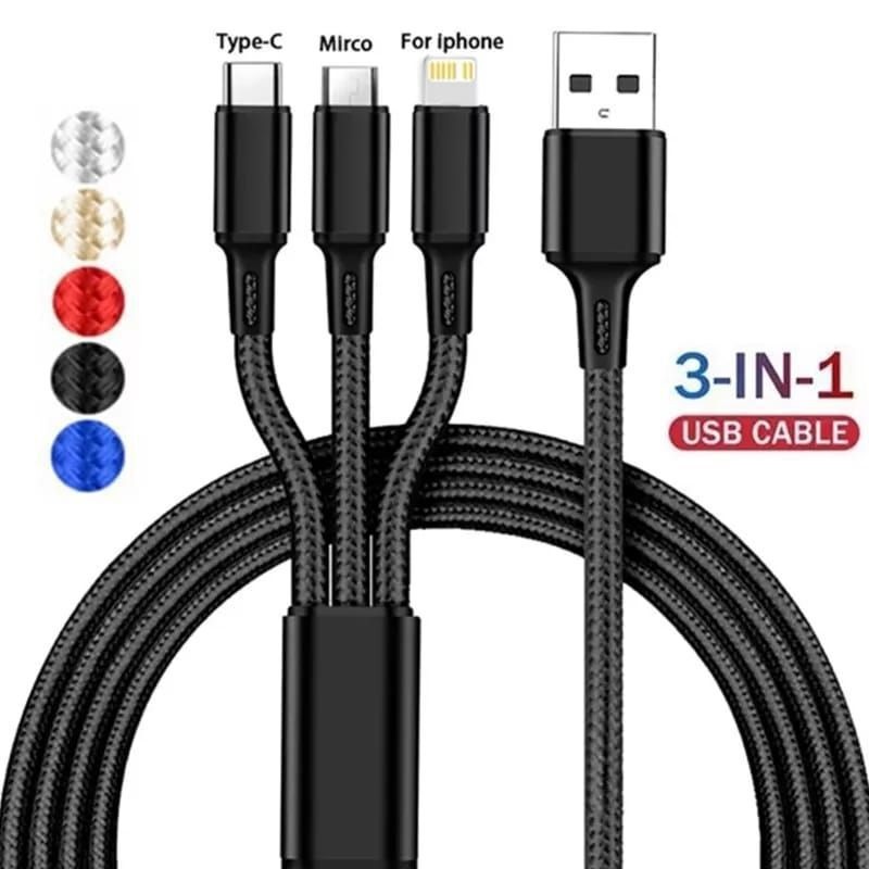 CABLE PARA CARGADOR DE TELEFONO 3-1 FOYU