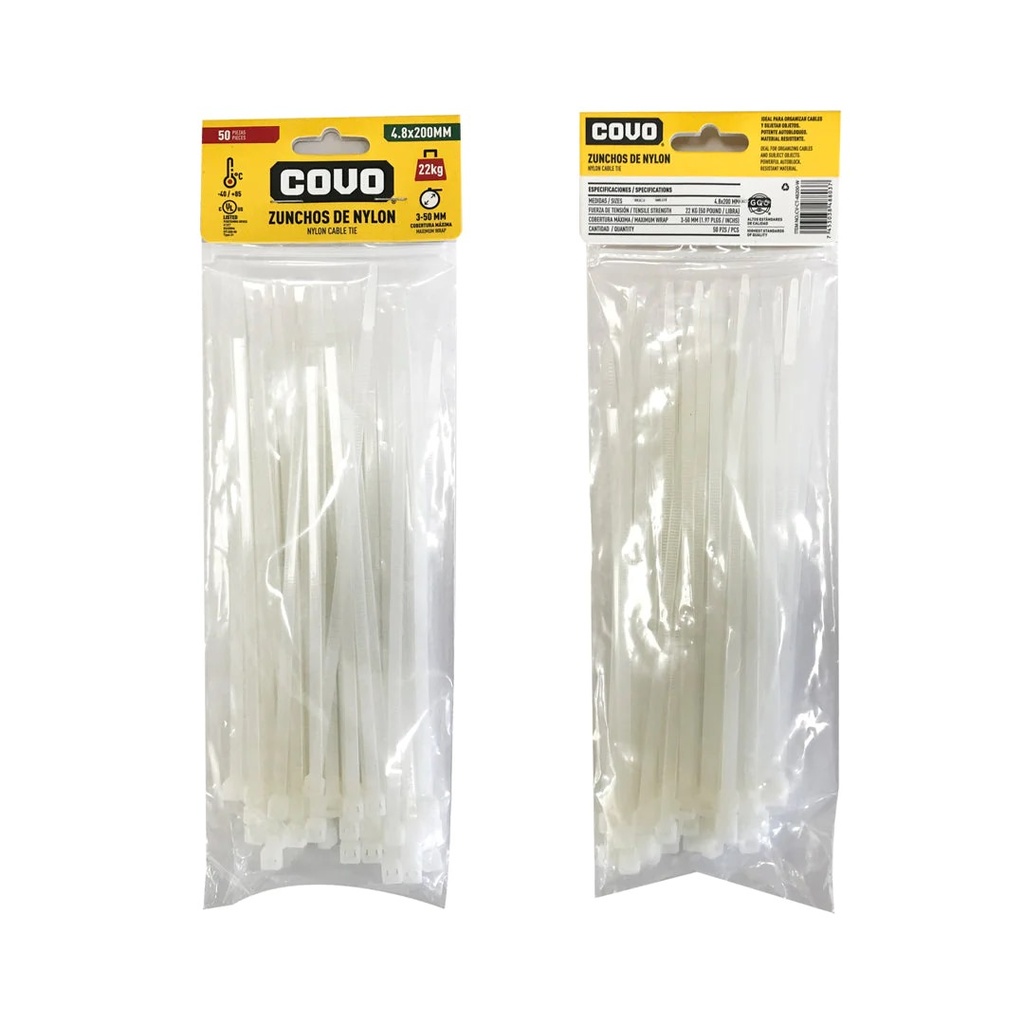 CINCHOS PLASTICO VIKINGO BLANCO 12