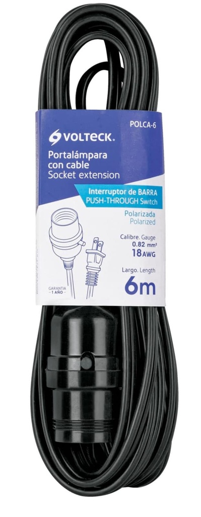 EXTENSION CON PORTA LAMPARA 6 METRO VOLTECK