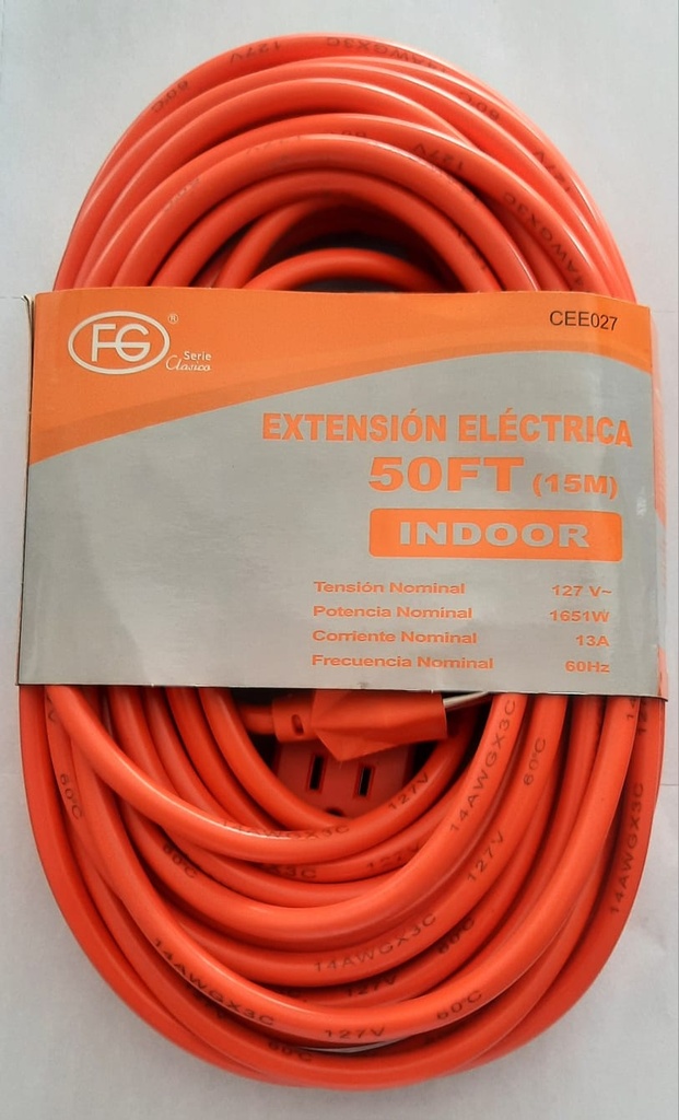 EXTENSION ELECTRICA 15M NARANJA FG LIGHTING