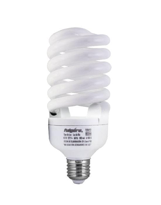 FOCO AHORRADOR TIPO ESPIRAL 45W LUZ DE DIA FULGORE