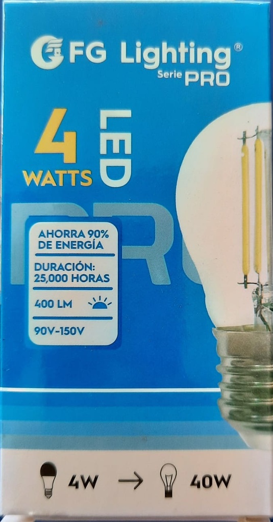 FOCO LED CLEAR G45 DE 4W 6500K FG LIGHTING
