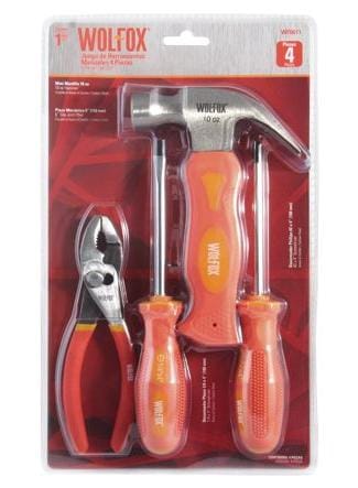 JUEGO DE HERRAMIENTAS DE 4 PZS WOLFOX