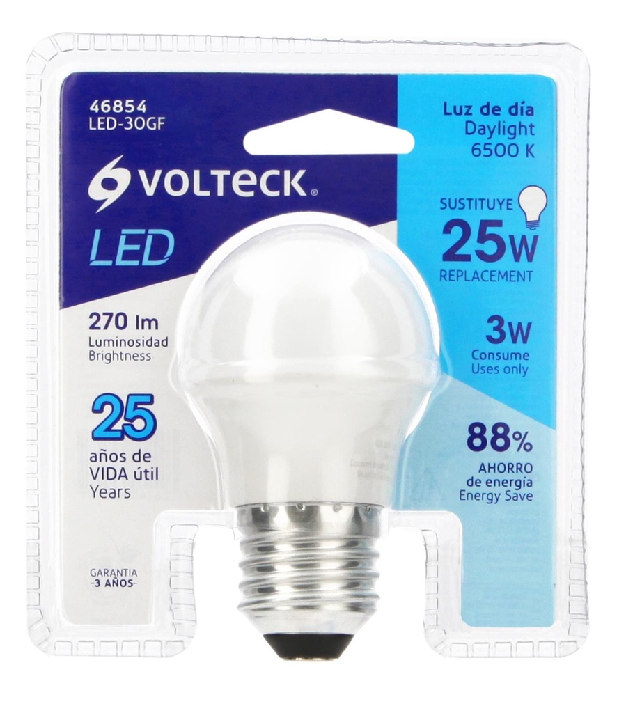 LAMPARA LED A19 3W E27 VOLTECK