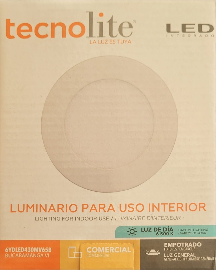 LAMPARA LED OJO DE BUEY 7 12W LUZ BLANCA TECNO LITE