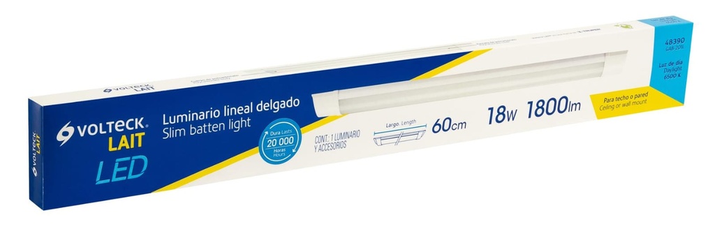 LUMINARIO PARA GABINETE SLIM DE LED 18W VOLTECK