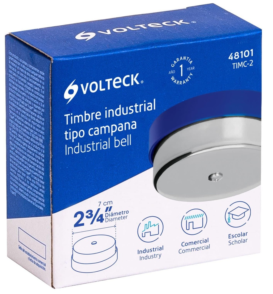 TIMBRE INDUSTRIAL TIPO CAMPANA 2 3/4 VOLTECK