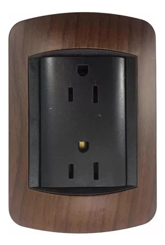 TOMA DOBLE POLARIZADA DE 15A C/MDERA BV-8223M