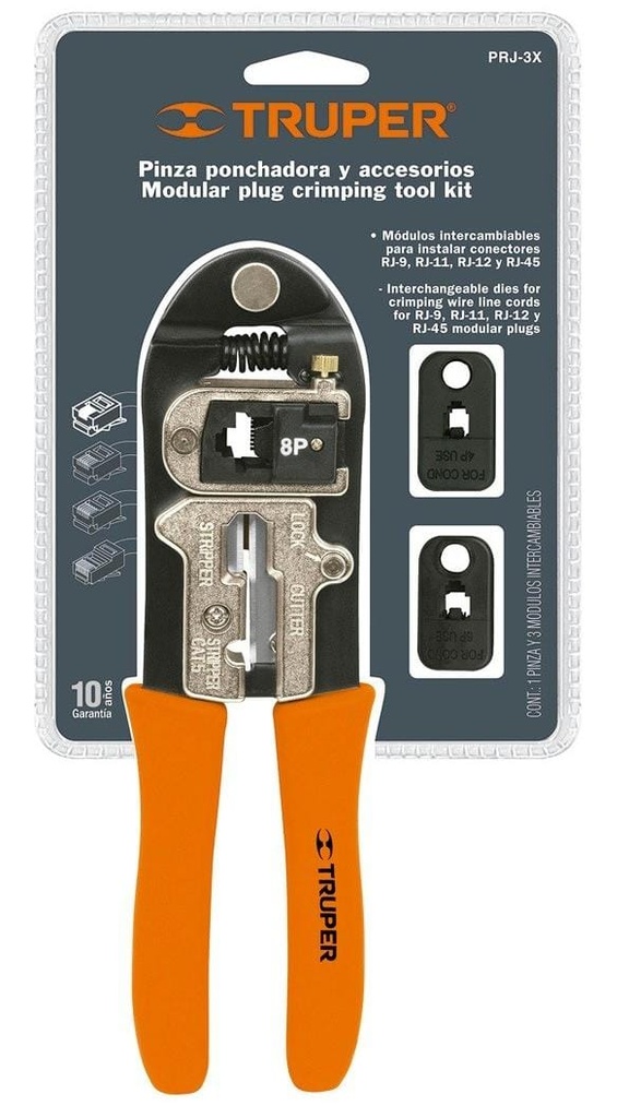 PINZA PONCHADORA 8 MODUS INTERCAMBIABLE TRUPER