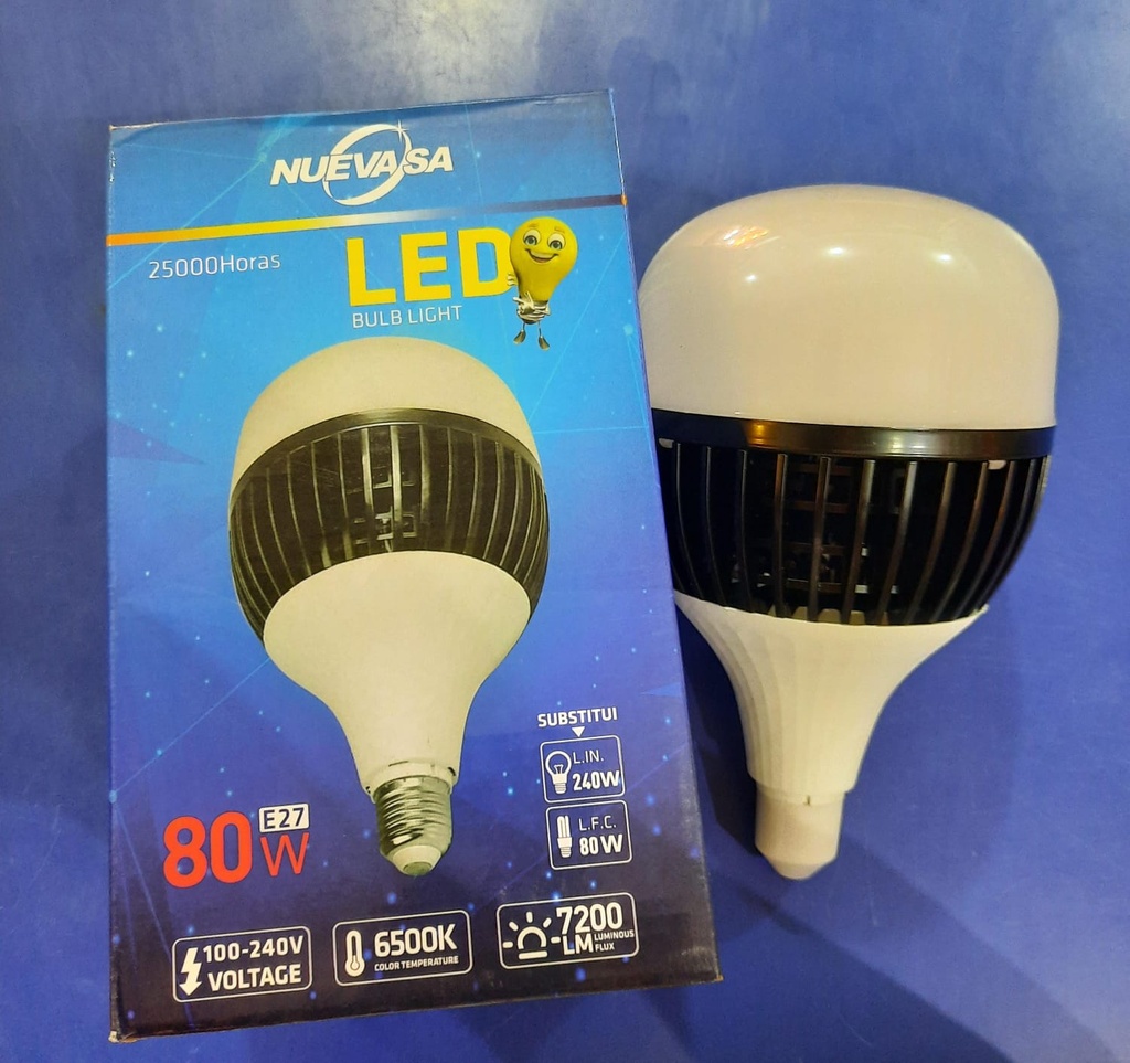 BOMBILLO LED ALTA POTENCIA 80W 110-220V (NUEVASA)