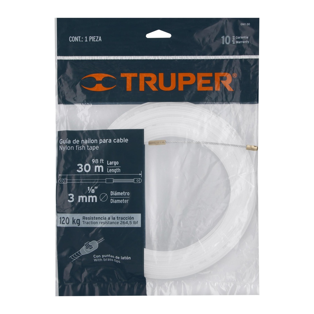 GUIA DE NYLON DE 30M PARA CABLE, TRUPER