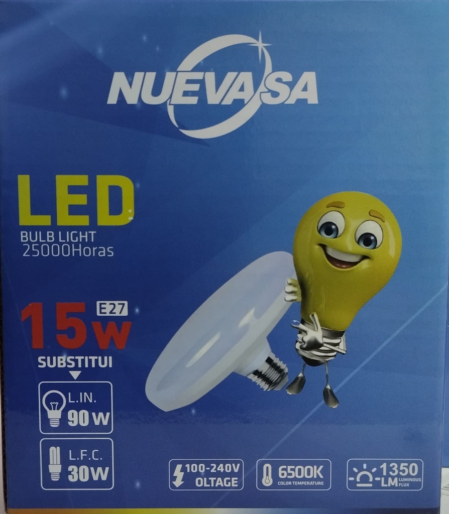 BOMBILLO LED OVNI 15W  NUEVASA
