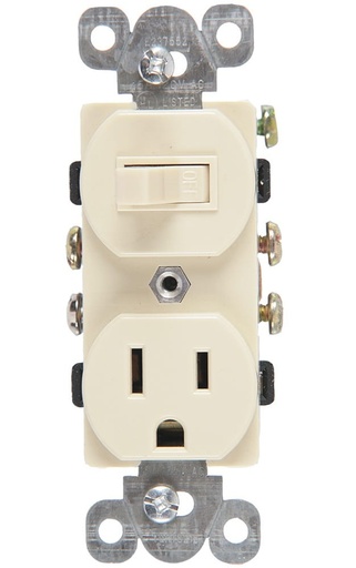 [274V] ARMADURA COMBINADO 15A MARFIL DE PALANCA EAGLE