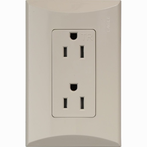 [1009-AV] ARMADURA DOBLE 15A P/CAJA MARFIL PLATA EAGLE