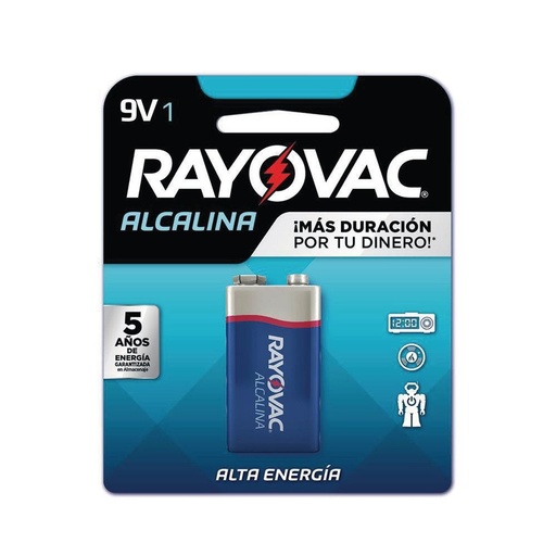 [RV0109] BATERIA RAYOVAC 9V ALCALINA
