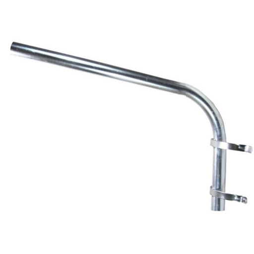 [6013] BRAZO GALVANIZADO P/ LAMPARA TIPO CANASTA 2 PIE C/ABRAZ