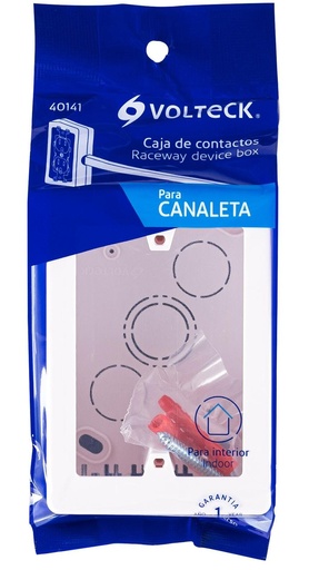 [40141] CAJA RECTANGULAR PLASTICA PARA CANALETA VOLTECK