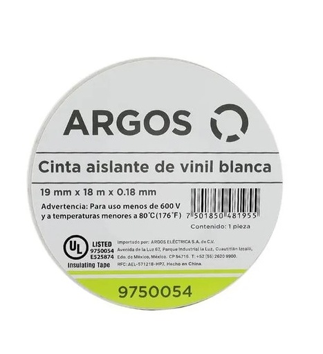 [3013] CINTA AISLANTE DE VINIL BLANCO (ARGOS)