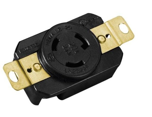 [FU1597] CONTACTO PARED DE SEGURIDAD MEDIA VUELTA 3P 15A 277V PBT FULGORE