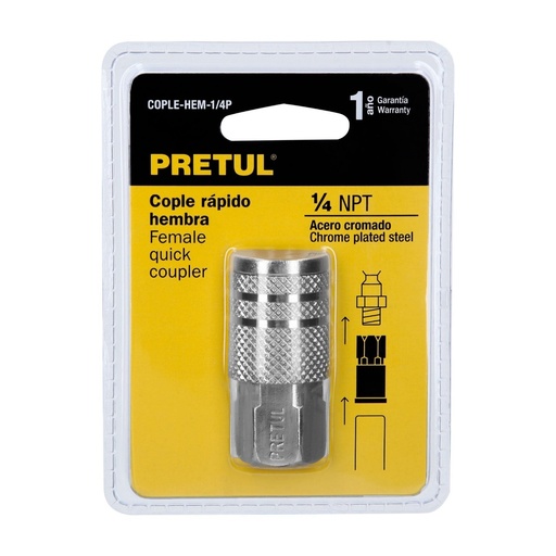 [27028] COPLE ACERO CUERDA 1/4 NPT, HEMBRA PRETUL