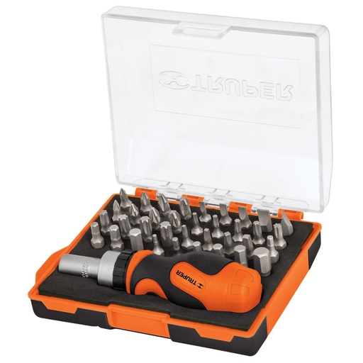 [17845] DESARMADOR TROMPO CON MATRACA 36PZ TRUPER