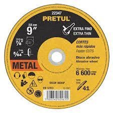 [22347] DISCO CORTE METAL EXTRA FINO PRETUL 9 X 2MM