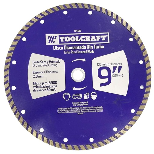 [TC4495] DISCO DIAMANTADO DE CORTE TURBO TOOLCRAFT 9