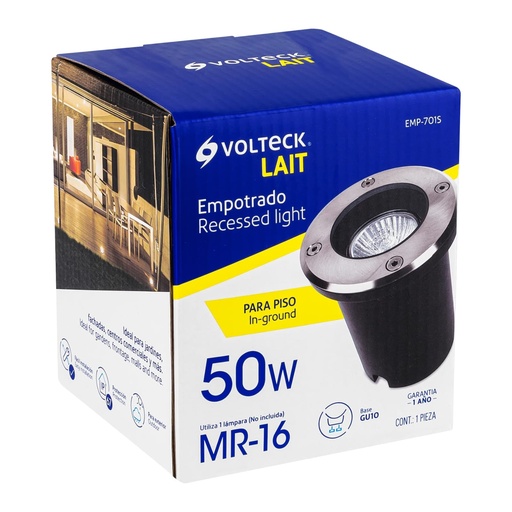 [47394] EMPOTRADO EN PISO EXTERIOR 1XMR16GU5.3 VOLTECK