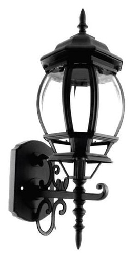 [FU0784] FAROL DE PARED COLONIAL SOPORTADO NEGRO FULGORE