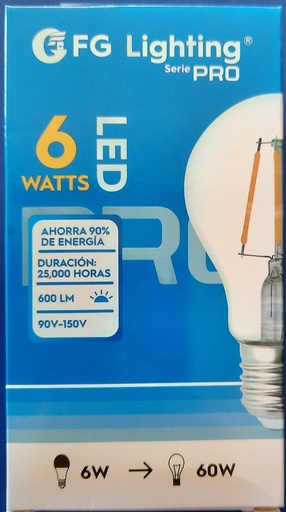 [PFL003A] FOCO LED CLEAR A60 DE 6W 6500K FG LIGHTING