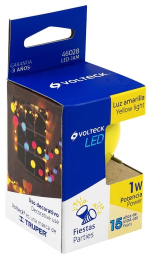 [46028] FOCO LED DE 1W COLOR AMARILLO VOLTECK