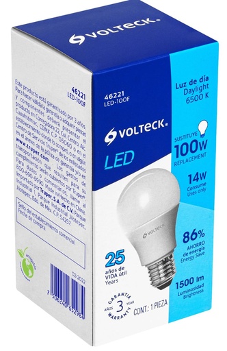 [46221] FOCO LED LUZ DIA A19 DE 14W VOLTECK