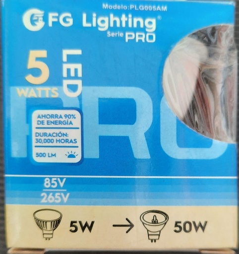 [PLG005AM] FOCO LED MR16 GU5.3 5W LUZ AMARILLO FG LIGHTING