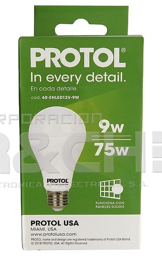 [60-ENLED12V-9W] LAMPARA DE 12V 9W PROTOL
