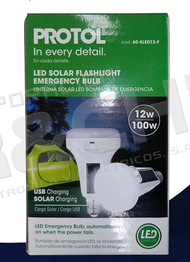 [60-ELED12-F] LAMPARA DE EMERGENCIA DE 12W PROTOL
