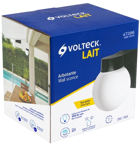 [47286] LAMPARA DE PARED TIPO GLOBO S/BOMBILLA VOLTECK
