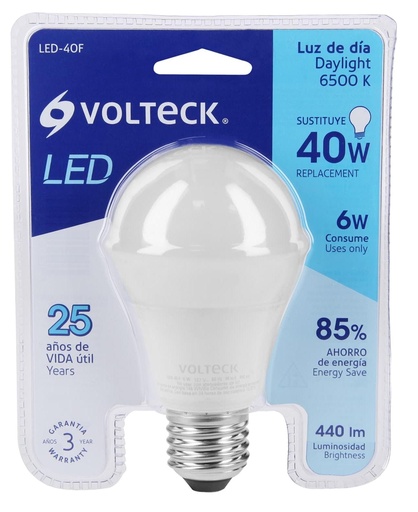 [46856] LAMPARA LED A19 6W E27 VOLTECK