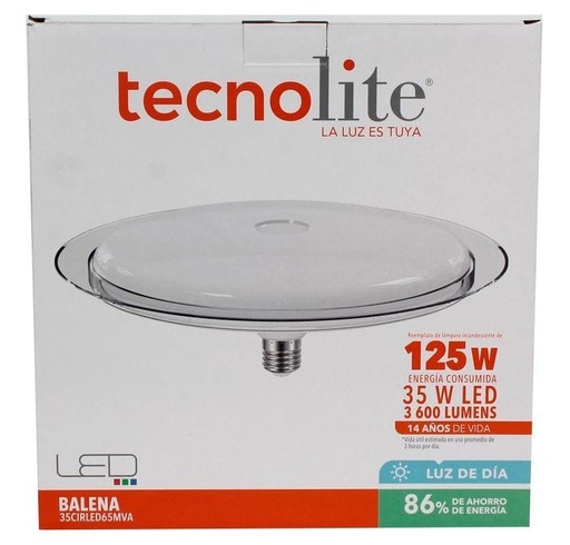 [35CIRLED65MVA] LAMPARA LED CIRCULAR DECORATIVA 35W LUZ BLANCA TECNO LITE