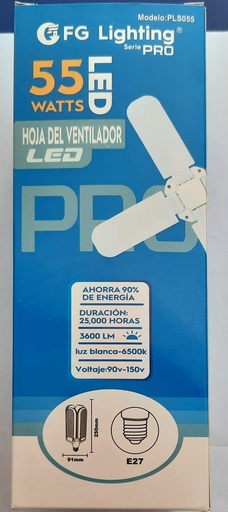 [PLS055] LAMPARA LED TIPO VENTILADOR DE 4 HOJA 55W FG LIGHTING