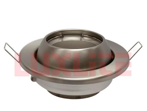 [LUM1298] LAMPARA OJO DE BUEY MOVIBLE P/C FALSO PLATEADA 45°