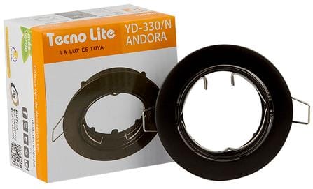 [YD-330/N] LAMPARA OJO DE BUEY MOVIBLE PARA MR16 NEGRO TECNO LITE