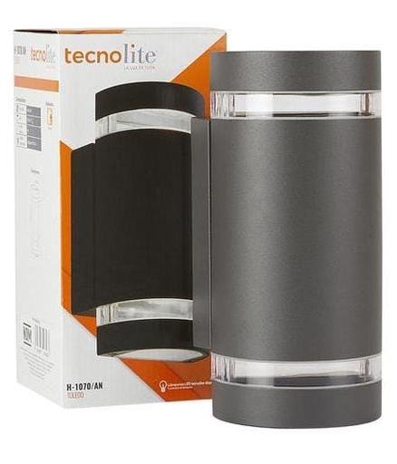 [H-1070/AN] LAMPARA PARA PARED 2X32W GU-10 S/BOMBILLA NEGRA TECNO LITE