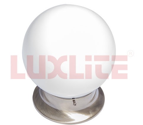 [LUM0297] LAMPARA TIPO GLOBO P/TECHO BRONCE DIFUSOR BLANCA LUXLITE