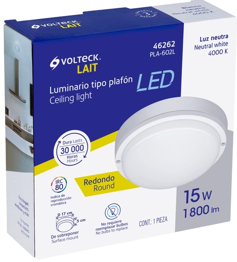 [46262] LUMINARIO REDONDO LED DE SOBREPONER VOLTECK