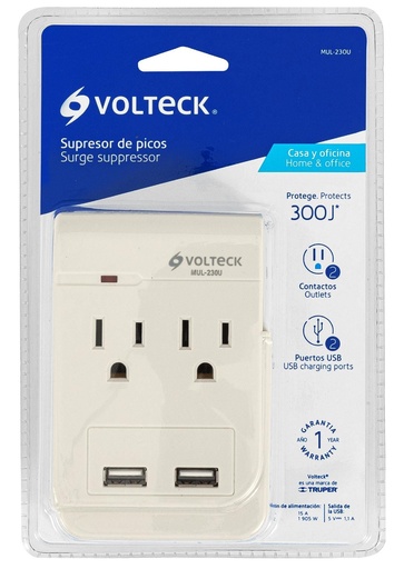 [46088] MULTICONTACTO Y 2 PUERTO USB VOLTECK