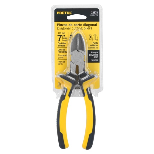 [22678] PINZA CORTE DIAGONAL 7 GRIP PRETUL