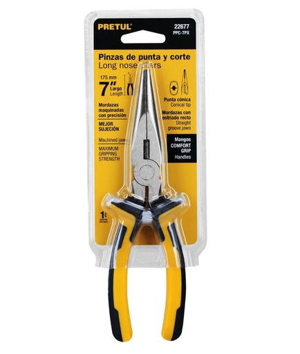 [22677] PINZA PUNTA Y CORTE 7 GRIP PRETUL
