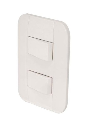 [FU1448] PLACA 2 APAGADORES SENCILLO CLASICA P/CAJA FULGORE